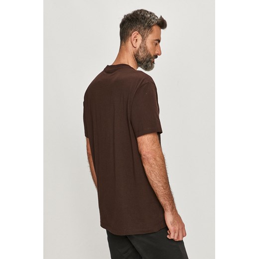 AllSaints t-shirt męski młodzieżowy z bawełny brązowy 