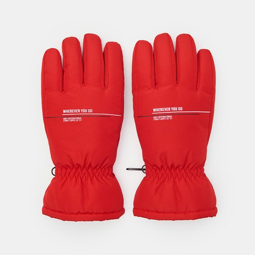 Sinsay - Rękawiczki zimowe - Czerwony Sinsay S/M Sinsay