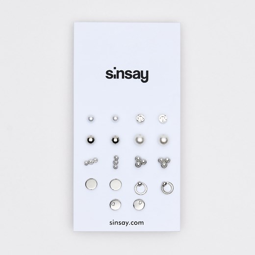 Sinsay - Zestaw kolczyków - Srebrny Sinsay Jeden rozmiar Sinsay