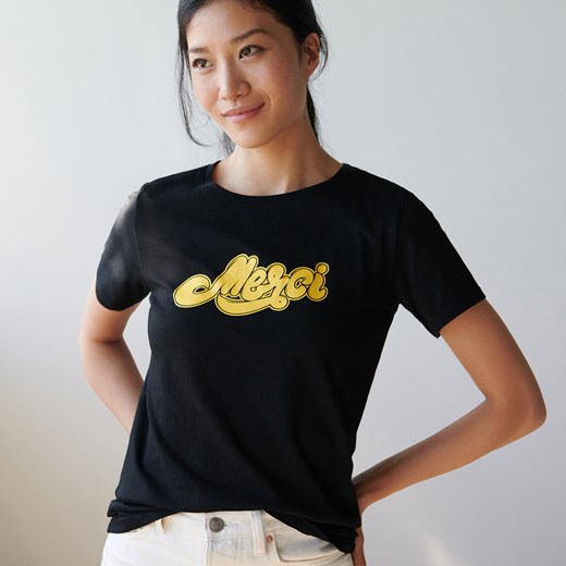 Sinsay - Koszulka z nadrukiem - Czarny Sinsay M wyprzedaż Sinsay