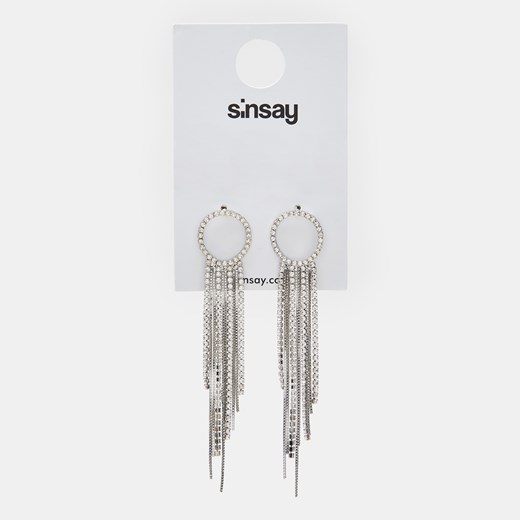 Sinsay - kolczyki wiszące - Srebrny Sinsay Jeden rozmiar Sinsay