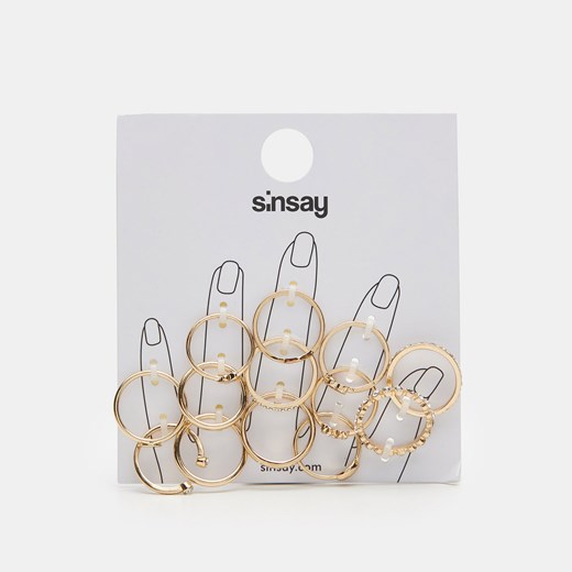 Sinsay - Zestaw pierścionków - Złoty Sinsay Jeden rozmiar Sinsay