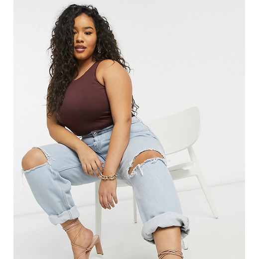 Outrageous Fortune Plus Exclusive – Czekoladowe body o fasonie bokserki-Brązowy Outrageous Fortune Plus 54 Asos Poland