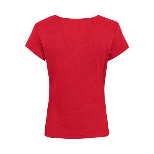 Bluzka damska Bonprix czerwona z krótkim rękawem 
