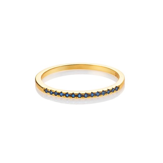 Złoty pierścionek obrączka ozdobiona szafirowymi cyrkoniami- srebro 925 pozłacane  14 (17,2mm) Coccola 14 (17,2mm) coccola.pl