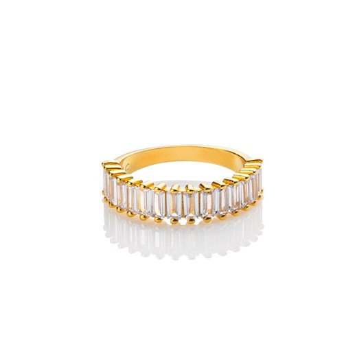 Złoty pierścionek z cyrkoniami bagietami - srebro 925 pozłacane  14 (17,2mm) Coccola 14 (17,2mm) coccola.pl okazja