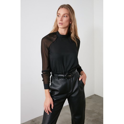 Trendyol Black Upright Collar Blouse Trendyol 36 Factcool