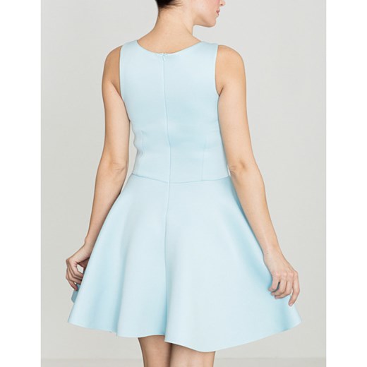 Niebieska sukienka Lenitif bez rękawów mini rozkloszowana 