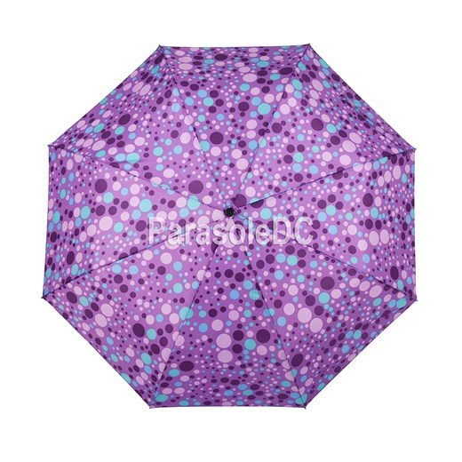 Parasol damski składany Blue Drop w kolorowe groszki, fiolet Blue Drop wyprzedaż ParasoleDlaCiebie.pl
