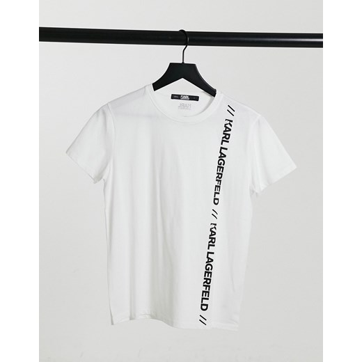 Karl Lagerfeld – Athleisure – Biały T-shirt z logo Karl Lagerfeld M promocyjna cena Asos Poland