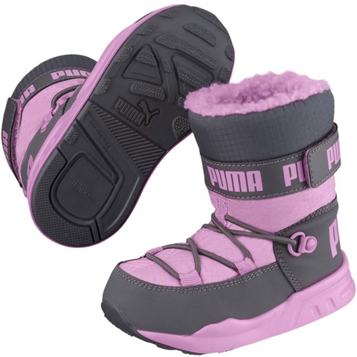 Buty zimowe dziecięce Puma śniegowce na rzepy 