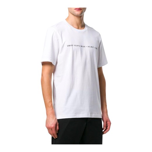 Biały t-shirt męski Helmut Lang z krótkim rękawem 