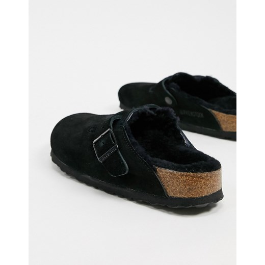 Birkenstock – Boston – Czarne chodaki podszyte futrem-Czarny 37 Asos Poland
