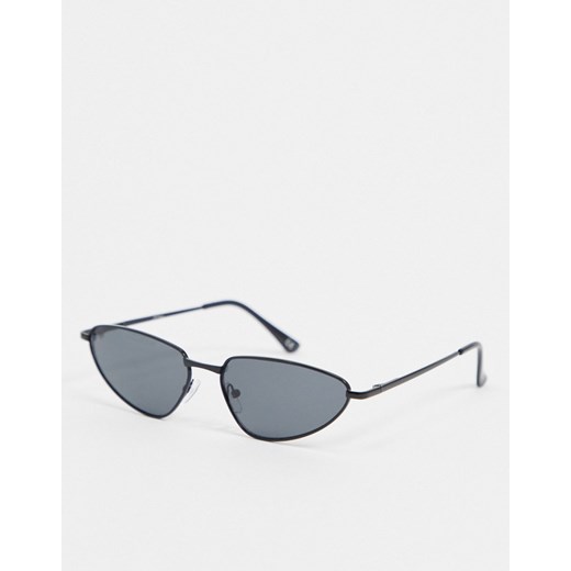 Jeepers Peepers – Czarne, wąskie okulary przeciwsłoneczne o ściętym kształcie-Czarny Jeepers Peepers No Size Asos Poland