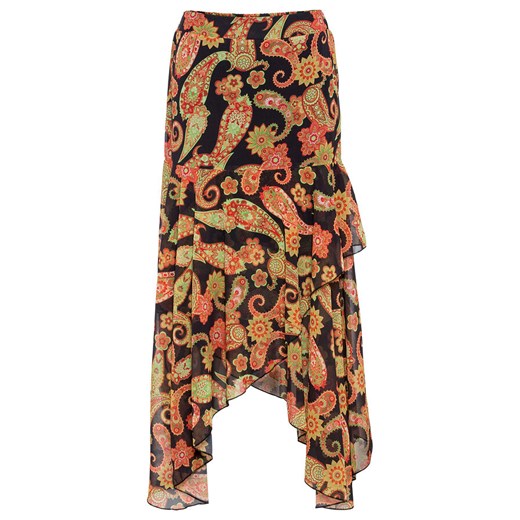Spódnica z nieregularną linią dołu, w deseń paisley | bonprix 36 promocyjna cena bonprx - Allani