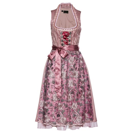 Sukienka w ludowym stylu w żakardowy deseń, z haftowanym fartuchem | bonprix 36 bonprx - Allani