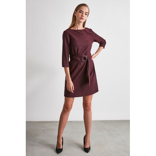 Trendyol Burgundy Belt Dress Trendyol 42 Factcool