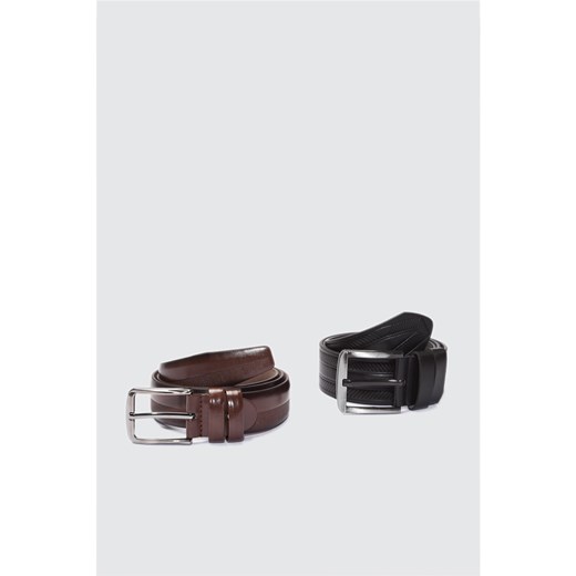 Trendyol Multicolored Male Textured 2-way F-Leather Belt Trendyol 135 cm Factcool