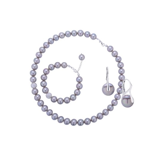 Komplet biżuterii perły platinum, kryształy oraz srebro 925 wyprzedaż coccola.pl