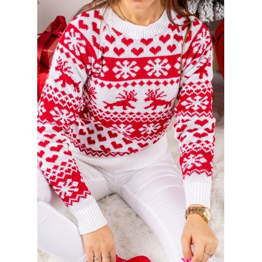Sweter świąteczny I biały Fason Uniwersalny Fason