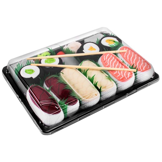 Sushi Socks Box 5 par - łosoś, ryba maślana, tuńczyk, maki ogórek, maki rzepa EUR 36 - 40 36 - 40 ZOOKSY