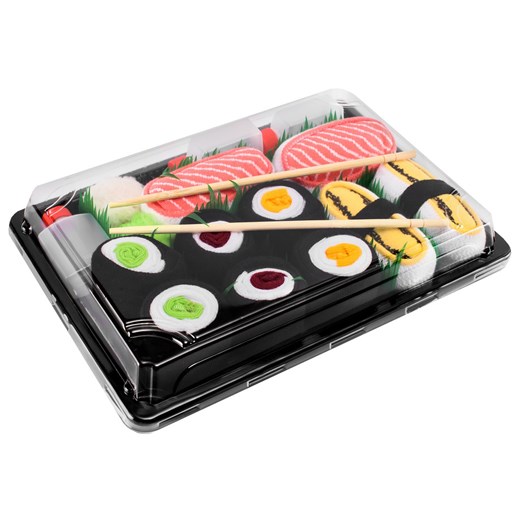 Sushi Socks Box 5 par - omlet tamago, łosoś, maki tuńczyk, maki ogórek, maki rzepa EUR 36 - 40 41 - 46 ZOOKSY