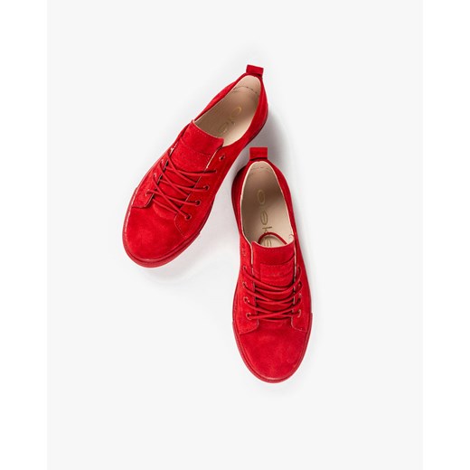 Czerwone trampki damskie skózane 3164/D06 38 Oleksy - producent obuwia
