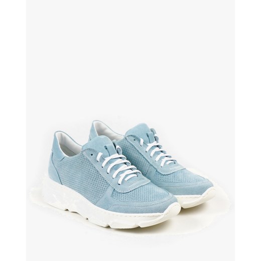 Błękitne adidasy damskie skórzane 3161/E87 39 okazyjna cena Oleksy - producent obuwia
