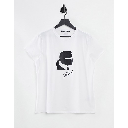 Karl Lagerfeld – Karl Ikonik – Biały T-shirt z logo z motywem głowy Karl Lagerfeld XXL promocja Asos Poland