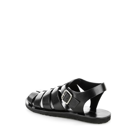Czarne męskie sandały ze skóry licowej QUARTAJA Primamoda 45 Primamoda