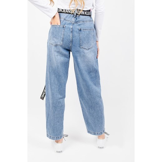 GRANATOWE SPODNIE JEANSOWE TYPU BALLOON JEANS Z WYSOKIM STANEM Olika M olika.com.pl promocyjna cena