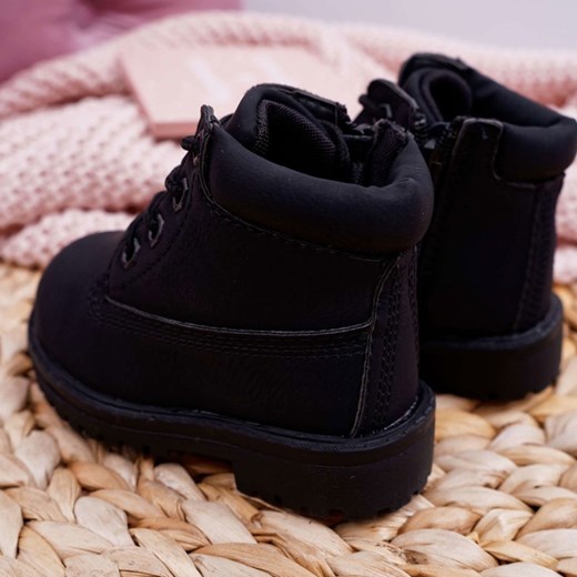 Buty zimowe dziecięce Frrock czarne wiązane na zimę 