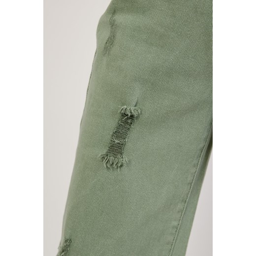 Zielone spodnie jeansowe z szeroką nogawką Olika XS olika.com.pl