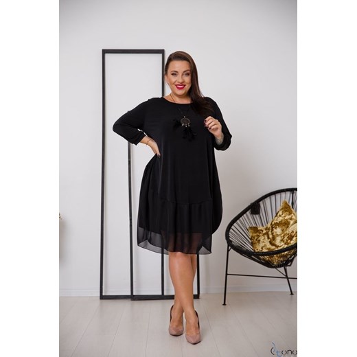 Czarna Sukienka APPRI Plus Size 44/50 TONO