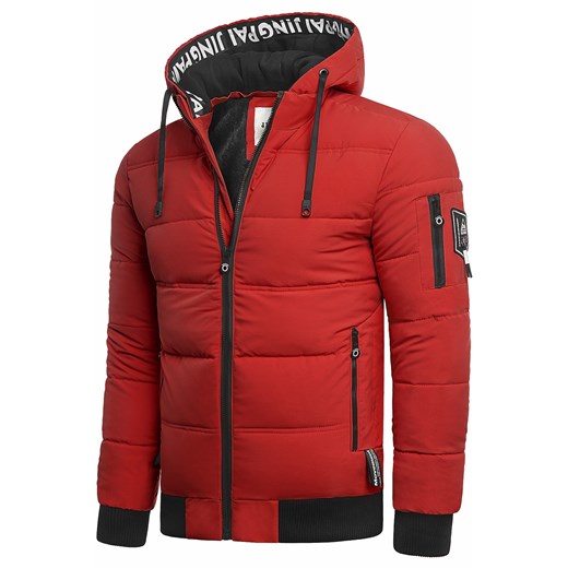 Męska kurtka zimowa   JP66863 - czerwona Risardi M promocja Risardi