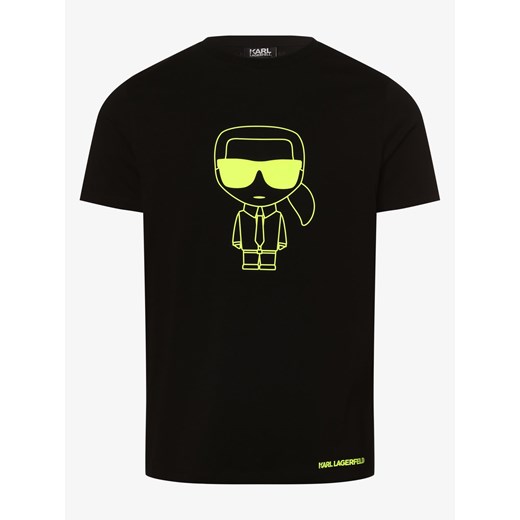 T-shirt męski czarny Karl Lagerfeld z krótkim rękawem na wiosnę 