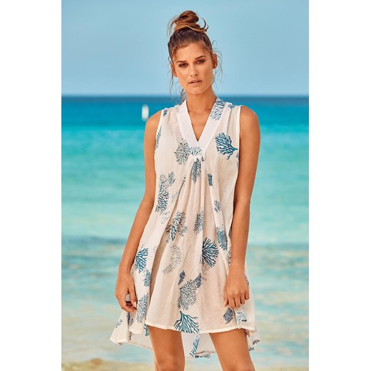 Sukienka plażowa Itaca White biało-niebieski David Beachwear M wyprzedaż Astratex