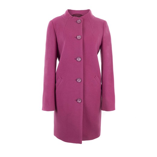 Plaszczyk z flauszu bez kołnierza w kolorze amarantowym Caro Fashion 40 sklepcdn.pl