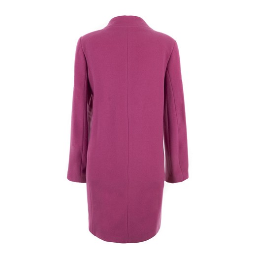 Plaszczyk z flauszu bez kołnierza w kolorze amarantowym Caro Fashion 48 sklepcdn.pl
