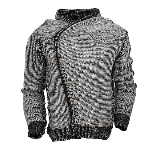 Sweter zapinany u boku Carisma Premium majesso-pl szary guziki