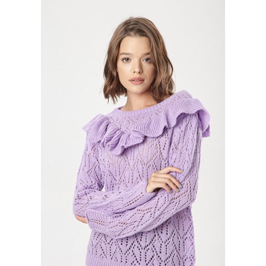 Fioletowy Sweter Brizyra ONE SIZE promocyjna cena Born2be Odzież
