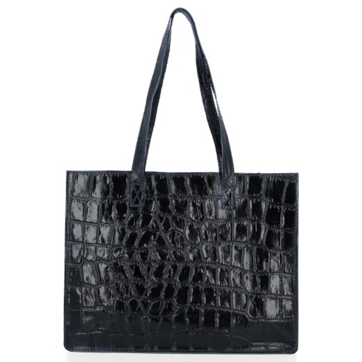 Shopper bag Vittoria Gotti bez dodatków skórzana na ramię elegancka 