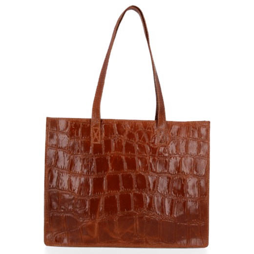 Shopper bag Vittoria Gotti z tłoczeniem skórzana duża 