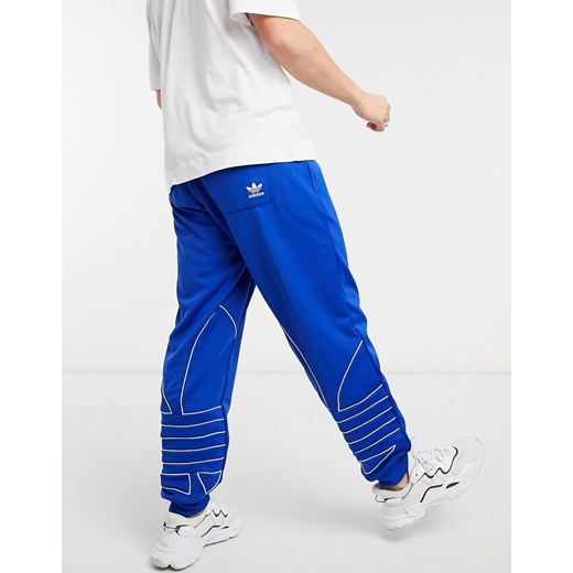 adidas Originals – Niebieskie joggersy sportowe z konturowym logo Trefoil XS Asos Poland