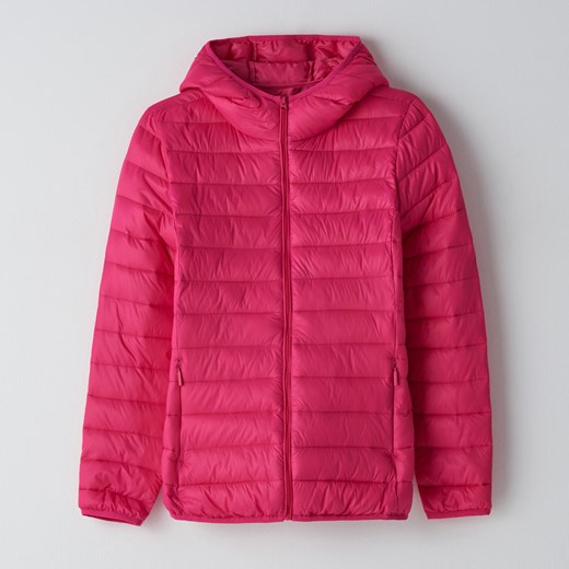 Cropp - Pikowana kurtka puchowa z kapturem - Różowy Cropp XS promocja Cropp
