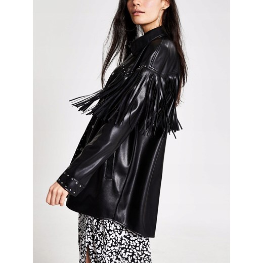 RIVER ISLAND KURTKA SKÓRZANA Z FRĘDZLAMI 36 River Island 38 promocyjna cena OFF&OFF