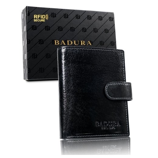 BADURA portfel męski skórzany ochrona RFID 99045 Skorzany