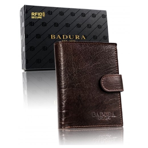 BADURA portfel męski skórzany ochrona RFID 99086 Skorzany