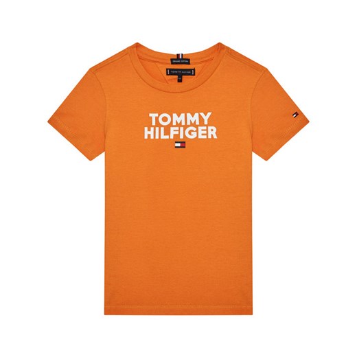 TOMMY HILFIGER T-Shirt Logo Tee KB0KB04992 S Pomarańczowy Regular Fit Tommy Hilfiger 7 okazyjna cena MODIVO