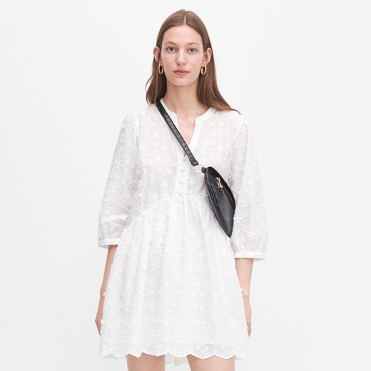 Reserved - Biała bawełniana sukienka - Biały Reserved M Reserved promocja